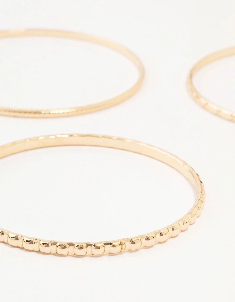 Bracelets dorés Diamante & Texturés Pack 5