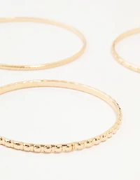 Bracelets dorés Diamante & Texturés Pack 5