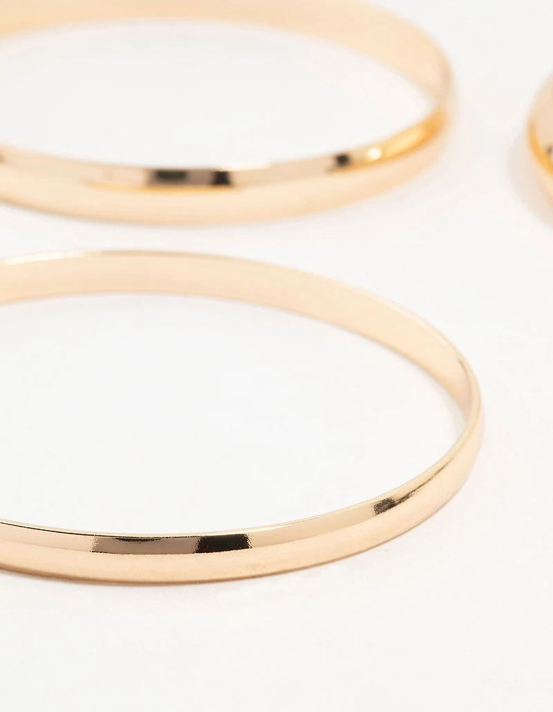 Gold Thick Bangles 3-Pack
