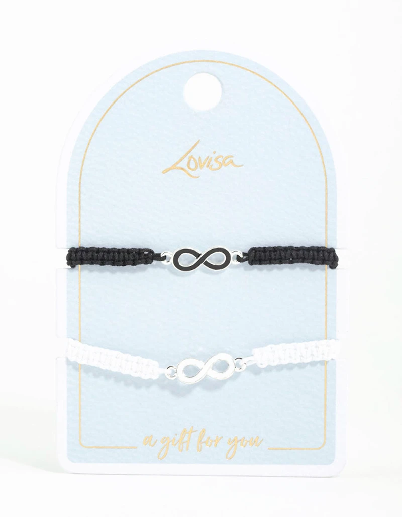 Silver Tie Infinity Bracelets 2-Pack