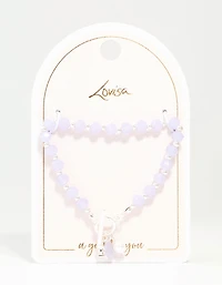 Silver Pearl & Diamante Beaded T&O Bracelet
