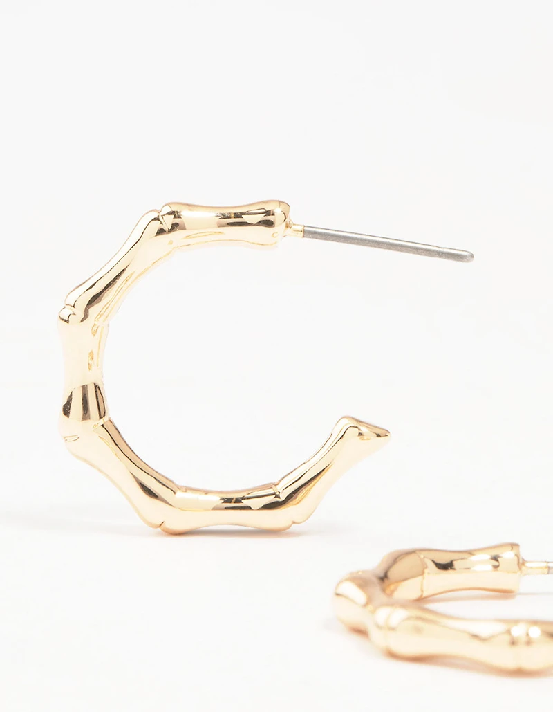 Gold Bamboo Hoops