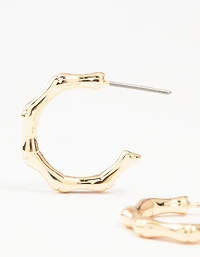 Gold Bamboo Hoops