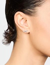 Silver Dachshund Stud Earrings