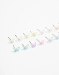 Acrylic Basic Butterfly Stud Earrings 8-Pack