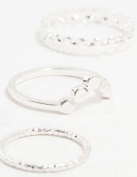 Silver Thin Mixed Stacking Rings 8-Pack