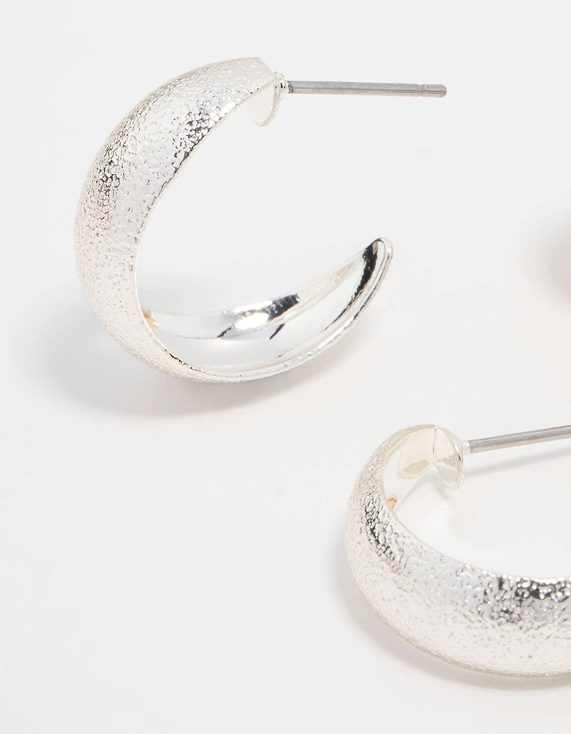 Mixed Metals Sandblast Hoop Earrings 2-Pack