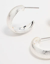 Mixed Metals Sandblast Hoop Earrings 2-Pack