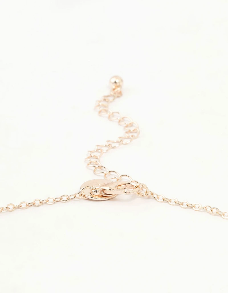 Gold Diamante Butterfly Drop Charm Necklace
