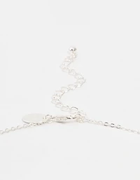 Silver Glitter Cross Necklace