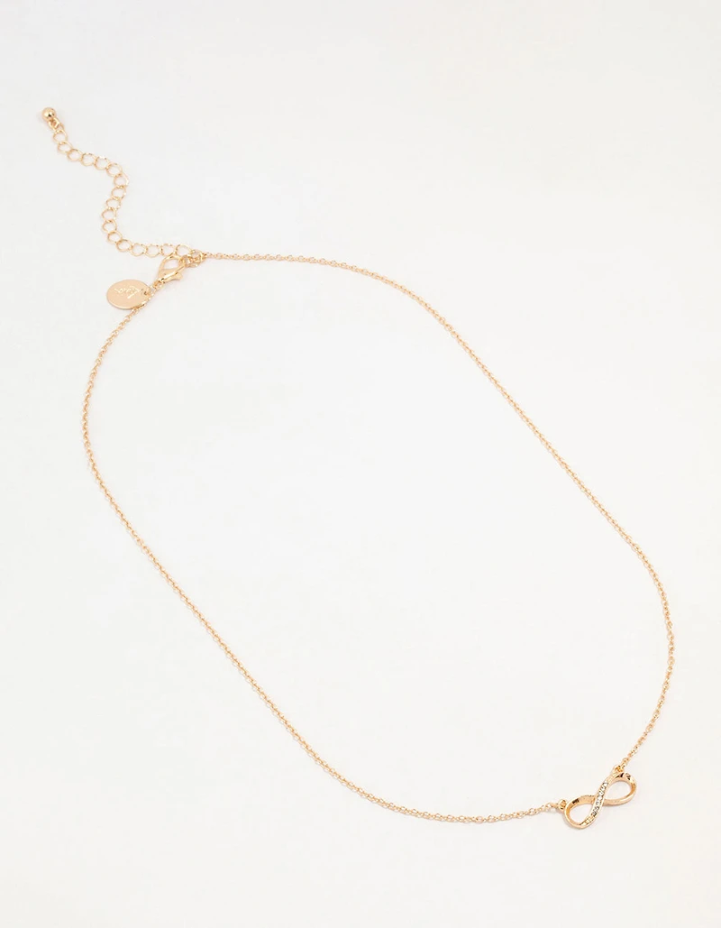 Gold Diamante Infinity Necklace