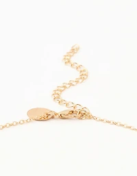 Gold Diamante Pearl Butterfly Y-Necklace