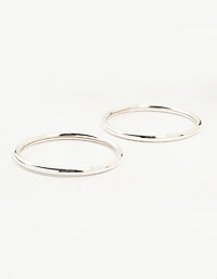 Silver Smooth Bangles 2-Pack