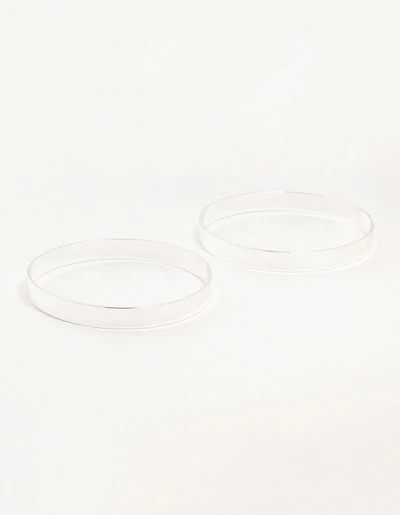 Flat Silver Bangles 2-Pack