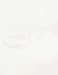 Flat Silver Bangles 2-Pack