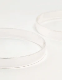 Flat Silver Bangles 2-Pack
