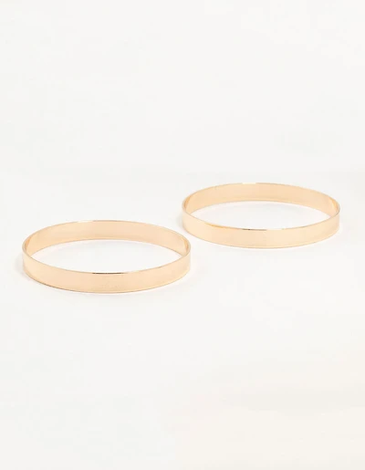 Gold Flat Bangles 2-Pack