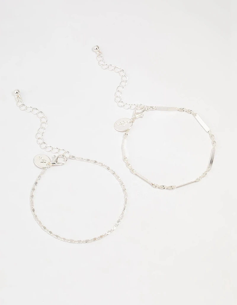Silver Twist Tab Bracelets 2-Pack