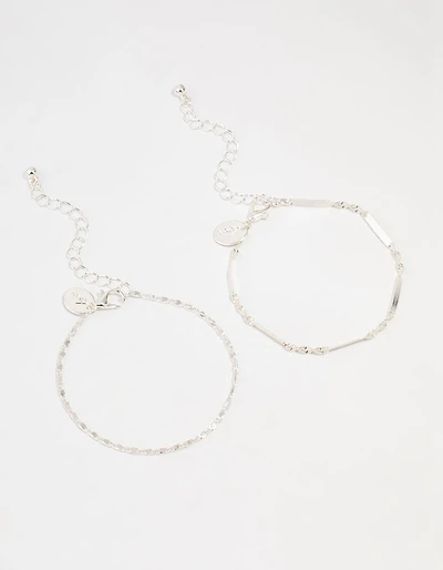 Silver Twist Tab Bracelets 2-Pack