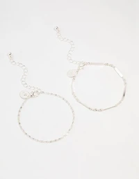Silver Twist Tab Bracelets 2-Pack