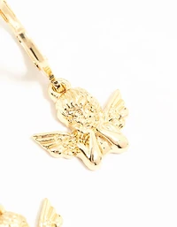Gold Plated Cherub Huggie Earrings