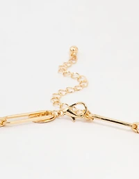 Gold Plated Mixed Link Necklace