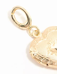 Pendentif en forme de cœur texturé plaqué or