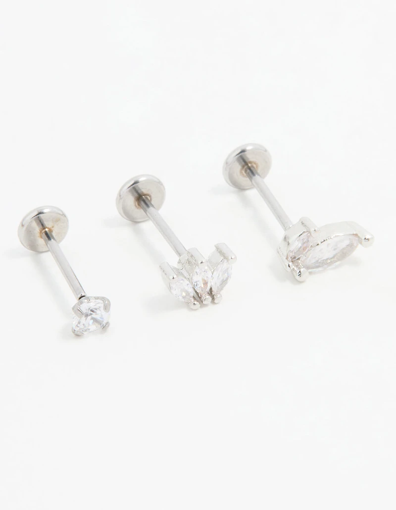 Pack de 3 montants plats à dos plat en zircone pour ventilateur en acier chirurgical