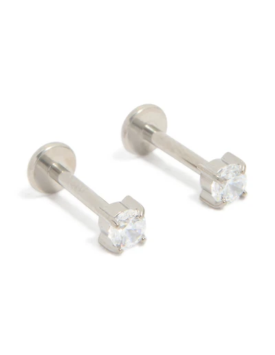 Titanium Diamante Flat Back Studs