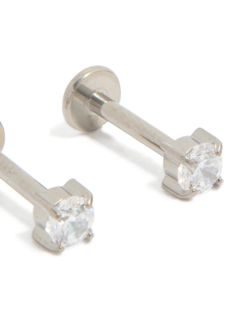 Titanium Diamante Flat Back Studs