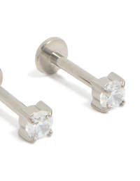 Titanium Diamante Flat Back Studs