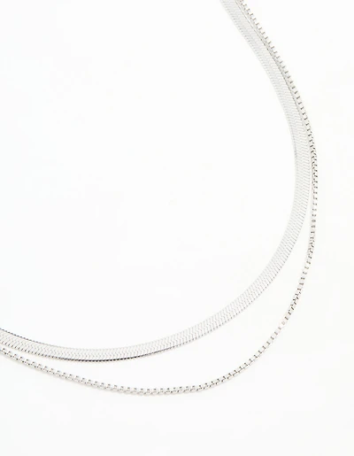 Waterproof Stainless Steel Chain Layered Necklace