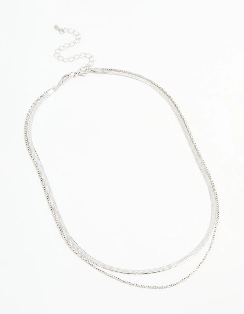 Waterproof Stainless Steel Chain Layered Necklace