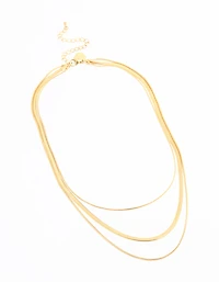 Waterproof Gold Plated Stainless Steel Chain Layered Necklace