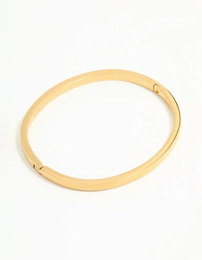 Waterproof Gold Plated Stainless Steel Solid Hinge Bangle