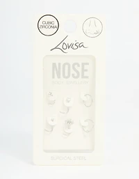 Surgical Steel Cubic Zirconia Flower Nose Piercing Pack