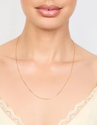 Gold Plated Sterling Silver Box Link Adjustable Necklace