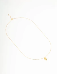 Gold Plated Sterling Silver Bow & Heart Necklace