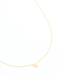 Collier mini-cœur en zircone cubique en argent sterling plaqué or