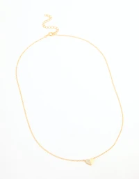 Gold Plated Sterling Silver Cubic Zirconia Mini Heart Necklace