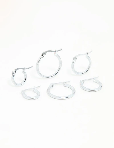 Surgical Steel Clasp Hoop Earrings 2-Pack