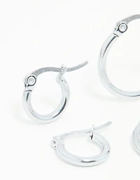 Surgical Steel Clasp Hoop Earrings 2-Pack