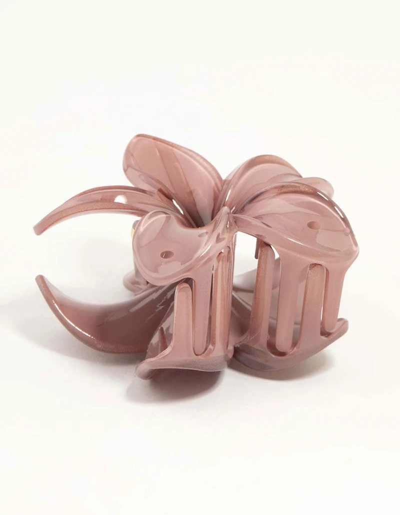 Dusty Pink Frangipani Hair Claw Clip