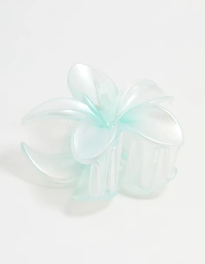 Blue Ombre Pearlised Frangipani Flower Claw Clip