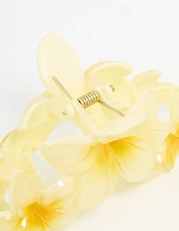 Yellow Frangipani Trio Claw Clip