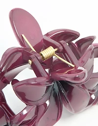 Purple Frangipani Trio Hair Claw Clip