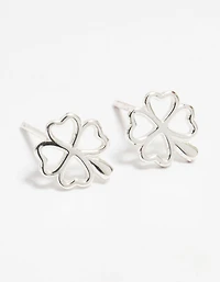 Sterling Silver Lucky Clover Stud Earrings