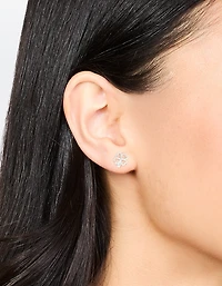 Sterling Silver Lucky Clover Stud Earrings
