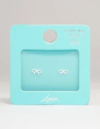 Sterling Silver Mini Clean Bow Stud Earrings