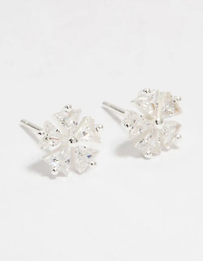 Boucles d’oreilles cubiques en zircone en argent sterling